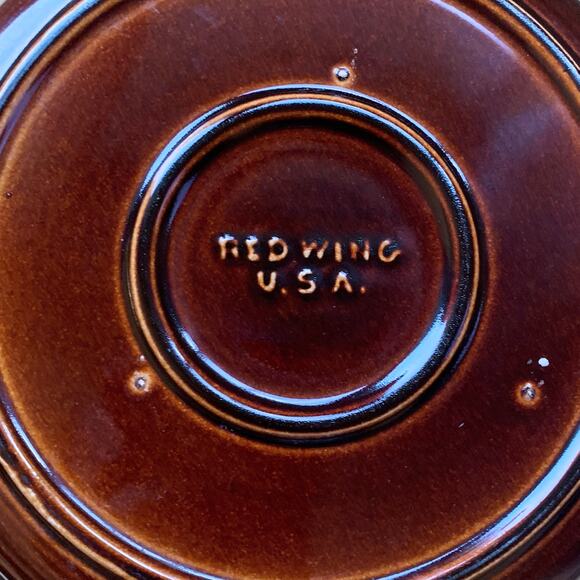 Vintage Red Wing 10" Round 2-Quart Covered Casserole Green/Brown VGC - Picture 10 of 10